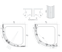 Matt Black Quadrant Shower Enclosure - 2 Doors - 6mm Glass - 900mm - Optional shower Tray