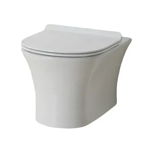 Northall High Level Back To Wall Toilet Pan and Soft close Seat with Fixings - White