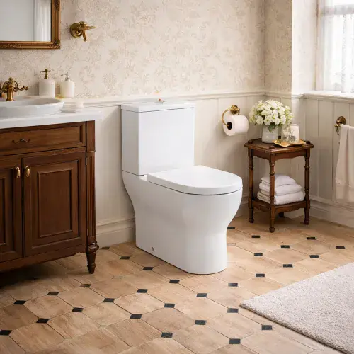 Northall High Level Close Coupled Back To Wall Toilet Pan and Soft Close Seat with Fixings - White