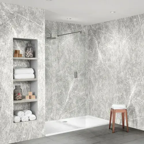 Nuance Shower Panels - White Lightning Fossil - All Sizes
