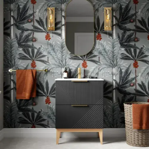 Octavia Matt Graphite Grey 815mm Floor Standing 2 Drawer Basin Unit & Ceramic basin