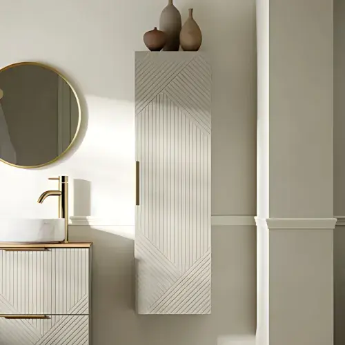 Octavia Matt Oat 350mm Tall Wall Hung Unit