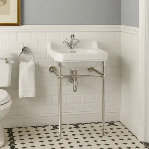 Old London Richmond 500mm Basin & Luxury Chrome Washstand - 1 Tap Hole