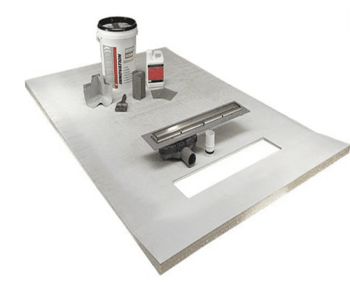 OneDeck cut to size Wetroom kit for tile floors with paint on tanking and linear drain