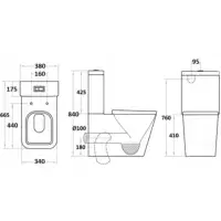 Onyx Gloss Grey Rimless Close Coupled Toilet