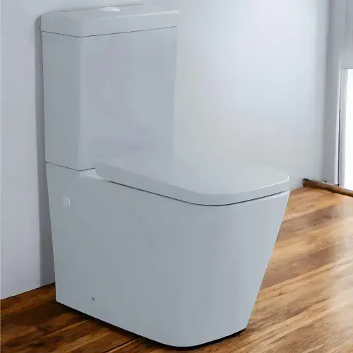 Onyx Gloss Grey Rimless Close Coupled Toilet