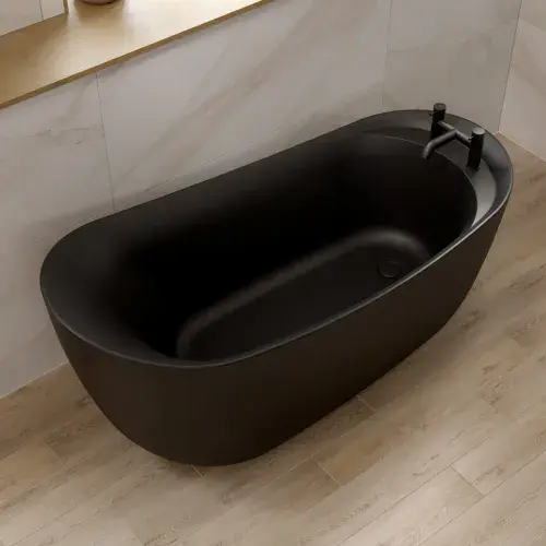 Ophelia 1700 x 780 Single Ended Freestanding Bath - Matt Black