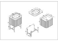 Opulenza Curve Fluted 600 Wall Hung Basin Unit & Basin - Oak