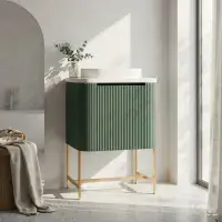 Opulenza Curve Fluted 600 Wall Hung Basin Unit - Green