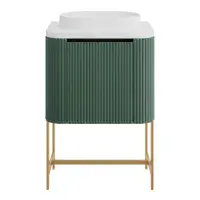 Opulenza Curve Fluted 600 Wall Hung Basin Unit - Green