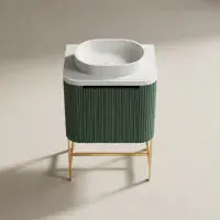Opulenza Curve Fluted 600 Wall Hung Basin Unit - Green