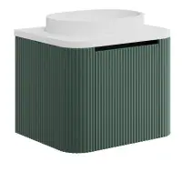 Opulenza Curve Fluted 600 Wall Hung Basin Unit - Green