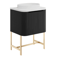 Opulenza Curve Fluted 600 Wall Hung Basin Unit - Matte Black