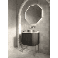 Opulenza Curve Fluted 600 Wall Hung Basin Unit - Matte Black