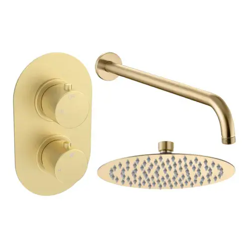 Orla Round Concealed Shower Valve & Kit Pack 1 - Brushed Brass