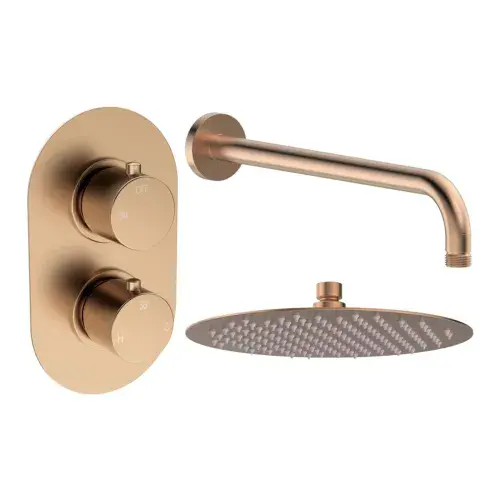 Orla Round Concealed Shower Valve & Kit Pack 1 - Brushed Bronze