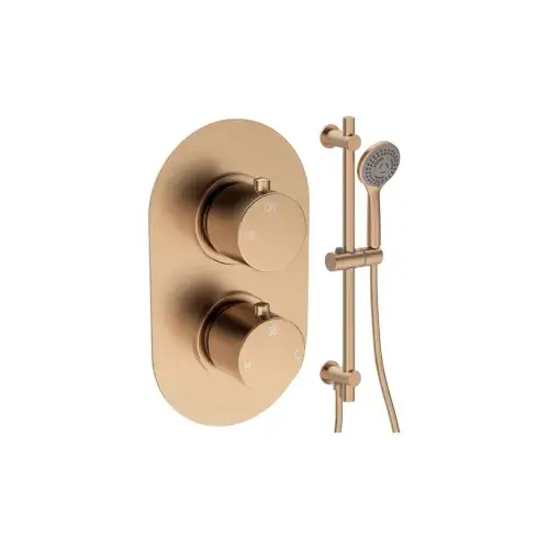 Orla Round Concealed Shower Valve & Kit Pack 2 - Brushed Bronze