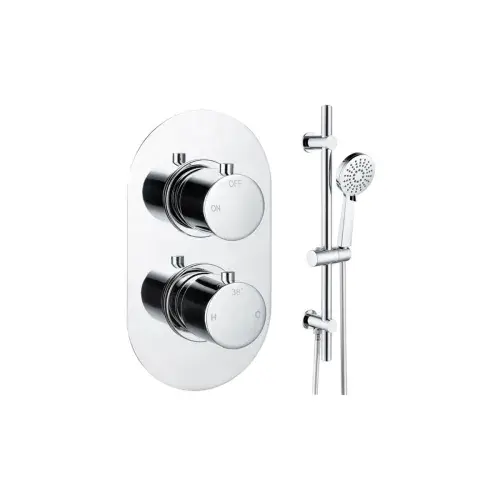 Orla Round Concealed Shower Valve & Kit Pack 2 - Chrome - Low Pressure