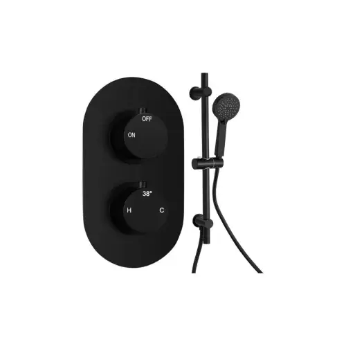 Orla Round Concealed Shower Valve & Kit Pack 2 - Matt Black