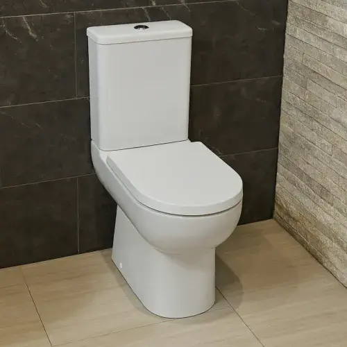 Osterley Comfort Height Close Coupled Back To Wall Eco Vortex WC Pan, Cistern and Soft Close - White