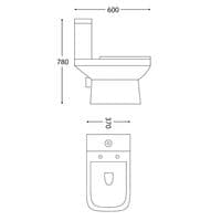 Pacific Rimless Open Back Close Coupled Toilet With Cistern and Soft Close Seat - White