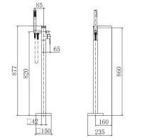 Padbury Floor Standing Manual Mono Tap Black