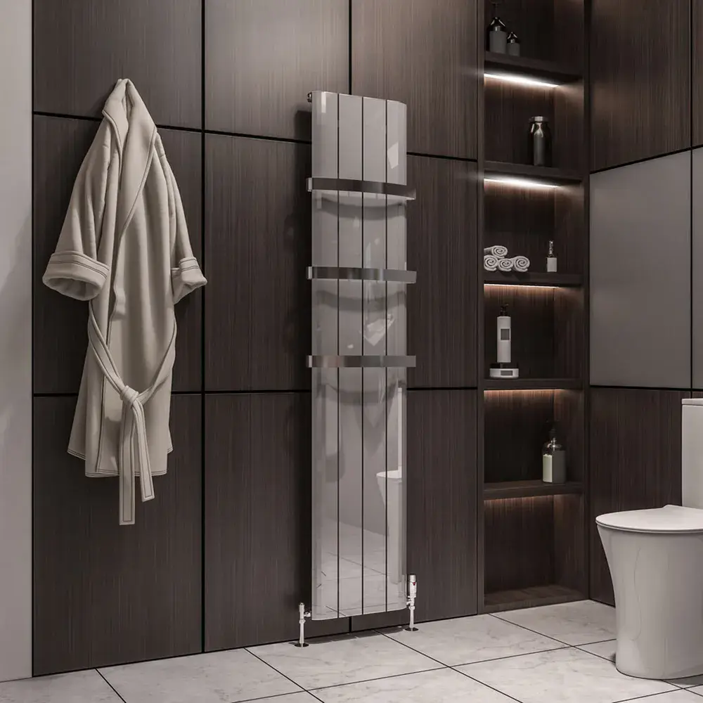 Perie Radiator Peretti 1800 x 375 Aluminium Radiator Polished Aluminium