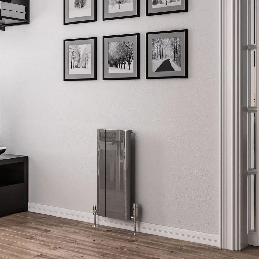 Perie Radiator Peretti 600 x 280 Aluminium Radiator Polished Aluminium