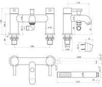 Bathrooms of Style Pesco Bath Shower Mixer - Brushed Brass