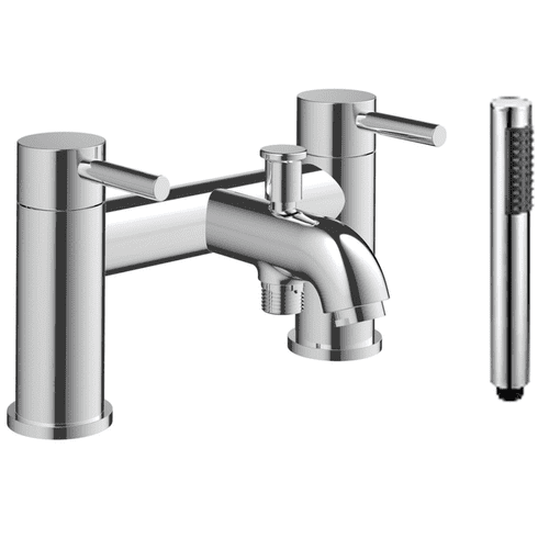 Pesco Bath/Shower Mixer Tap with Bracket, Chrome, Modern Lever Style