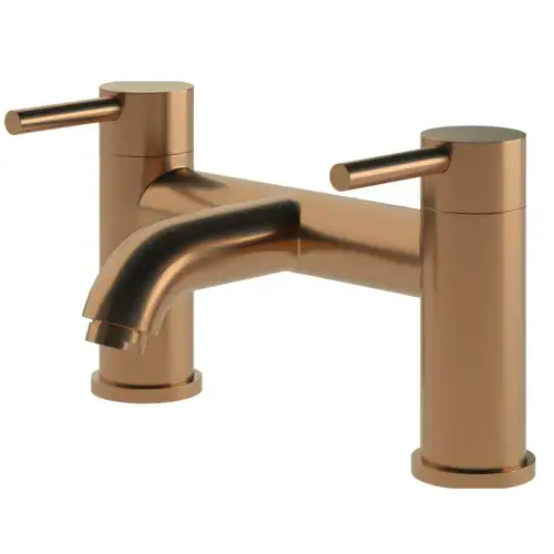 Pesco Brushed Bronze Bath Filler Tap, Modern Lever Style