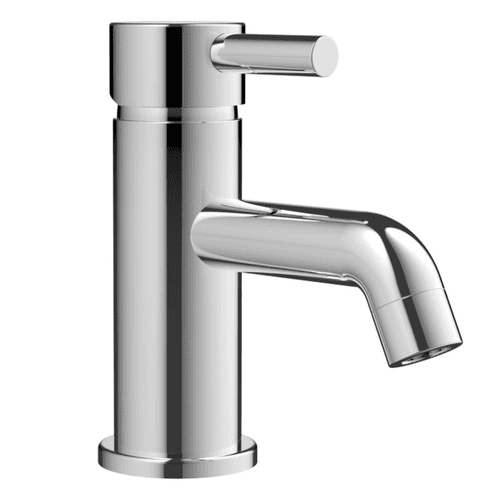 Pesco Cloakroom Basin Mixer Tap with Click-Clack Waste, Chrome, Modern Lever Style