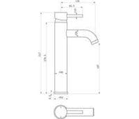Pesco Mono Tall Basin Tap, Brushed Brass