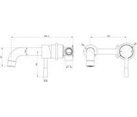 Pesco Monobloc Wall Mounted Basin Tap, Brushed Brass