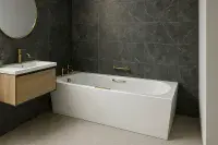 Premium Steel Anti Slip Bath 1500 x 700mm 2 Tap Hole with Optional Colour Bath Grips