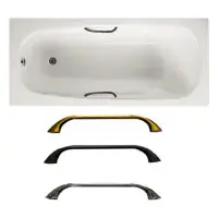 Premium Steel Anti Slip Bath 1500 x 700mm 2 Tap Hole with Optional Colour Bath Grips