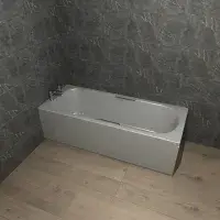 Premium Steel Anti Slip Bath 1500 x 700mm 2 Tap Hole with Optional Colour Bath Grips