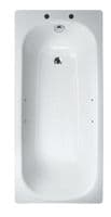 Premium Steel Anti Slip Bath 1500 x 700mm 2 Tap Hole with Optional Colour Bath Grips