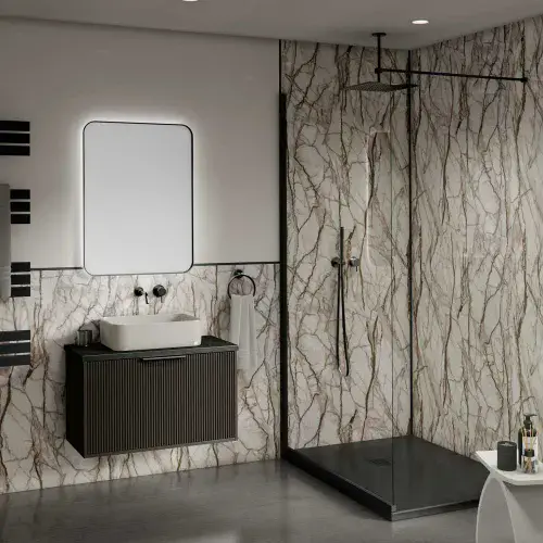 PVC Shower Panel Decorwall Maxi Panel - Gloss Antique Marble - 2400mm x 900mm x 10mm
