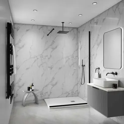 PVC Shower Panel Decorwall Maxi Panel - Gloss Bianco White - 2400mm x 900mm x 10mm