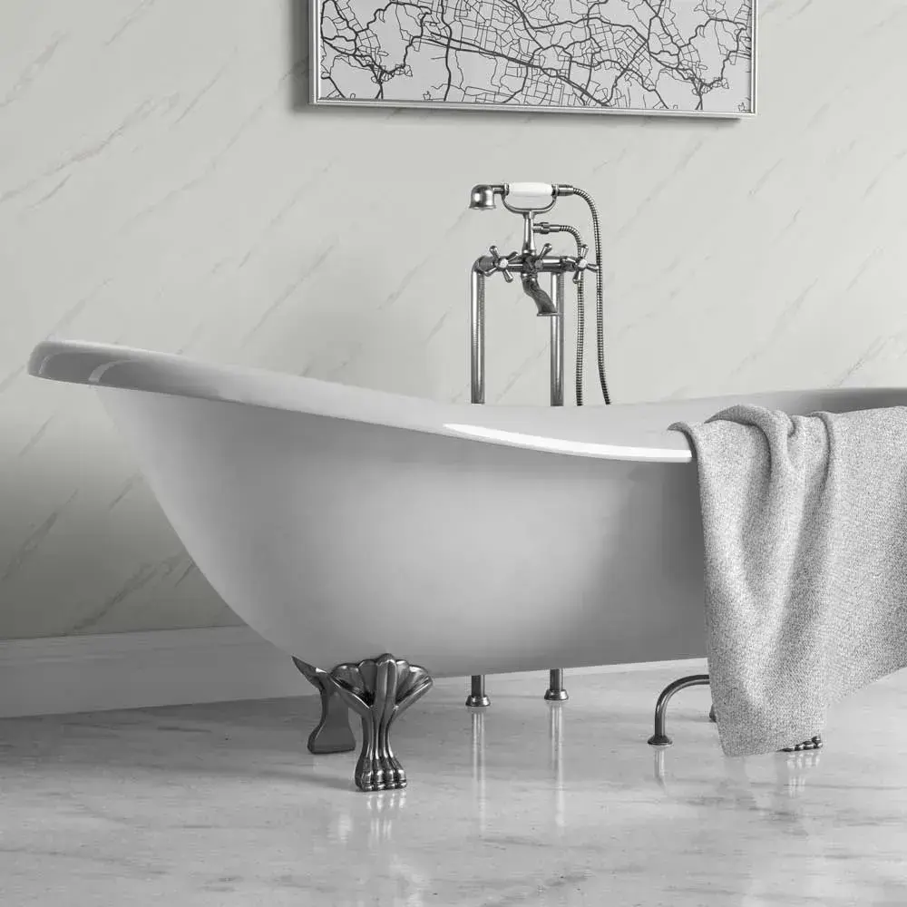 PVC Shower Panel Decorwall Maxi Panel - Gloss Carrera White - 2400mm x ...