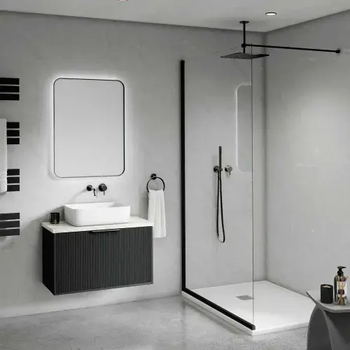 PVC Shower Panel Decorwall Maxi Panel - Gloss Grey Marble - 2400mm x 900mm x 10mm