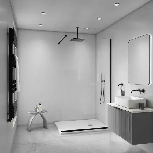 PVC Shower Panel Decorwall Maxi Panel - Gloss White Sparkle - 2400mm x 900mm x 10mm