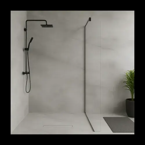 PVC Wet Wall Shower Panels - 1000mm x 2400mm - Classic Grey Marble