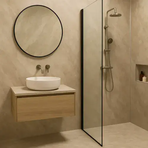 PVC Wet Wall Shower Panels - 1000mm x 2400mm- Pergamon Marble