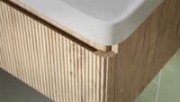Quba 500mm Wall Hung 1 Drawer Basin Unit & Basin - Textured Oak