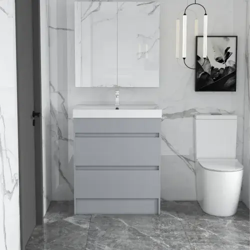Riber Waterproof 600mm Vanity Unit & Ceramic Basin | Lifetime GuaranteeLight Grey