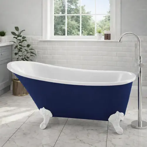 Richmond 1620 x 690mm Matt Blue Freestanding Bath inc Traditional Bath Legs - Lifetime Guarantee
