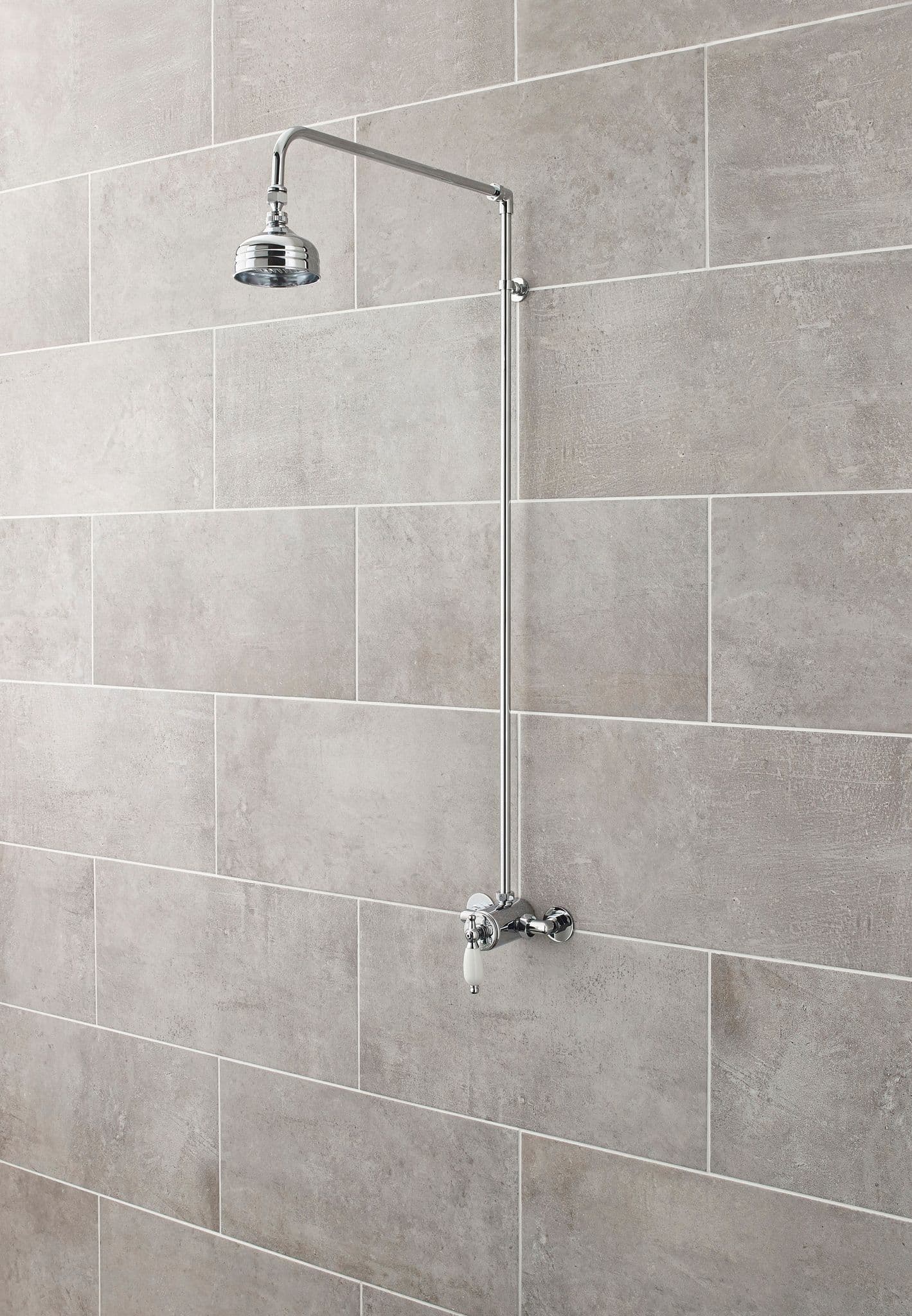 Nuie Rigid Riser Shower Kit With Swivel Spout | Chrome | Brass | 100mm X 1025mm X 570mm