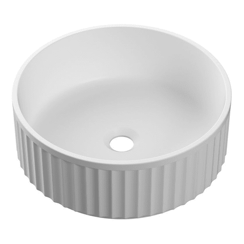 Ripple 400mm Matt White Ceramic Countertop Washbowl Basin